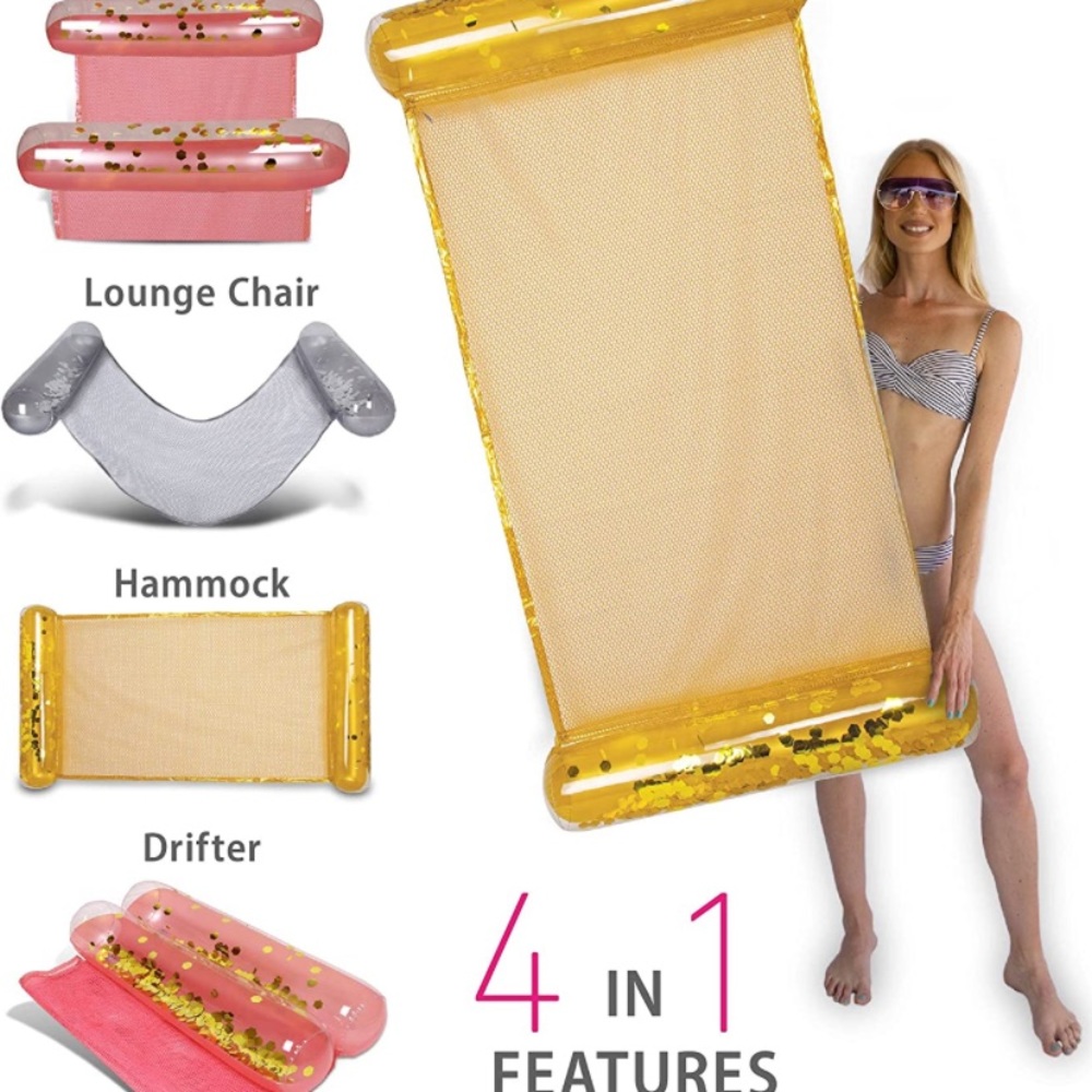 POZA 4 in 1 Water Hammock with Gold Confetti
